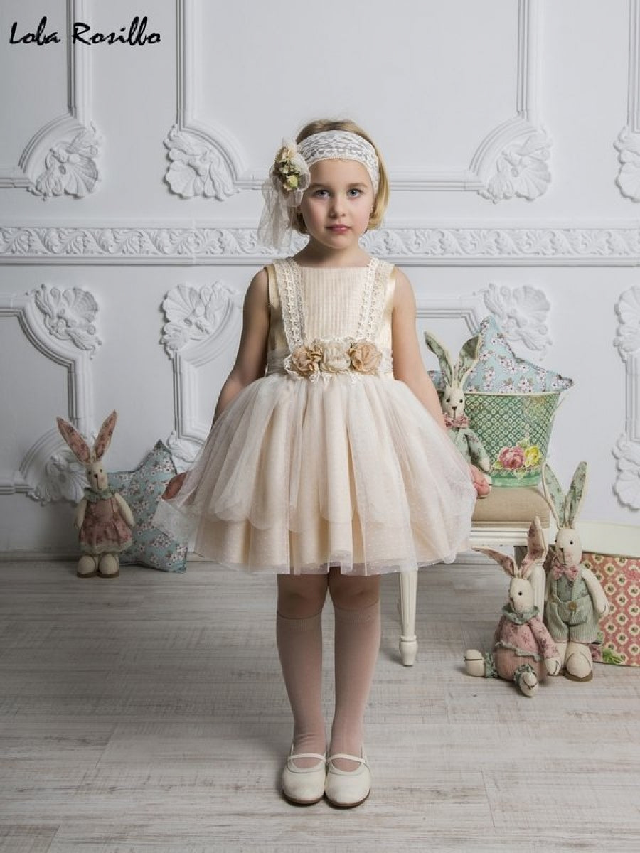 7268 golden flower girl dress (GREAT DEAL)