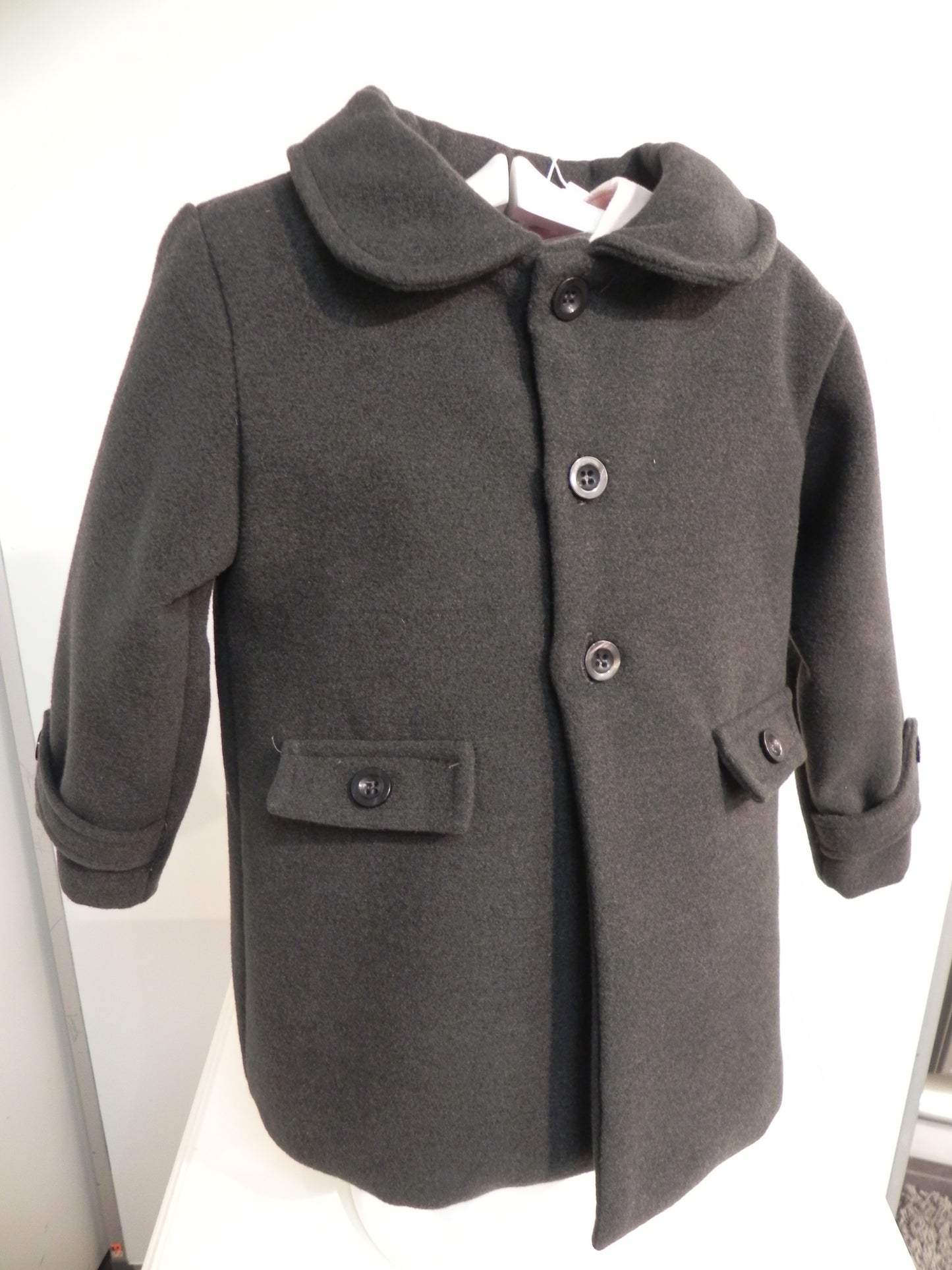 AJ439 Abrigo niño bebé de paño gris