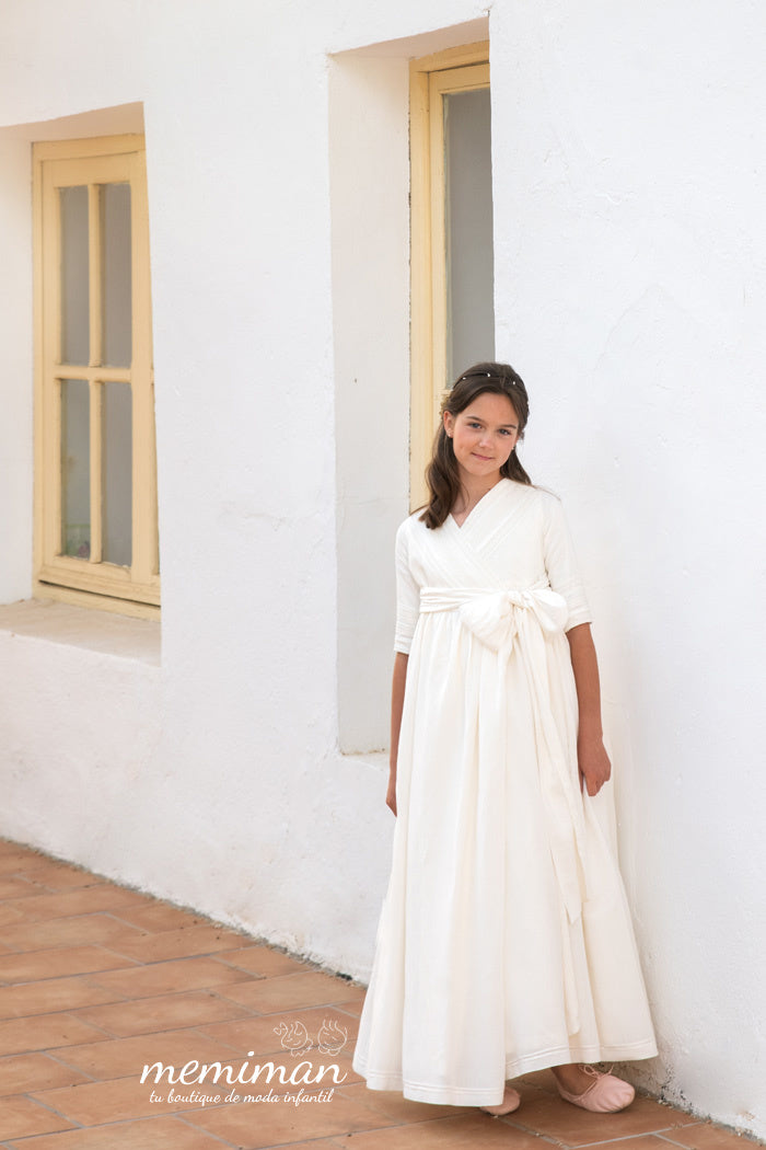 MÓNICA Vestido em linho cruzado (OUTLET)