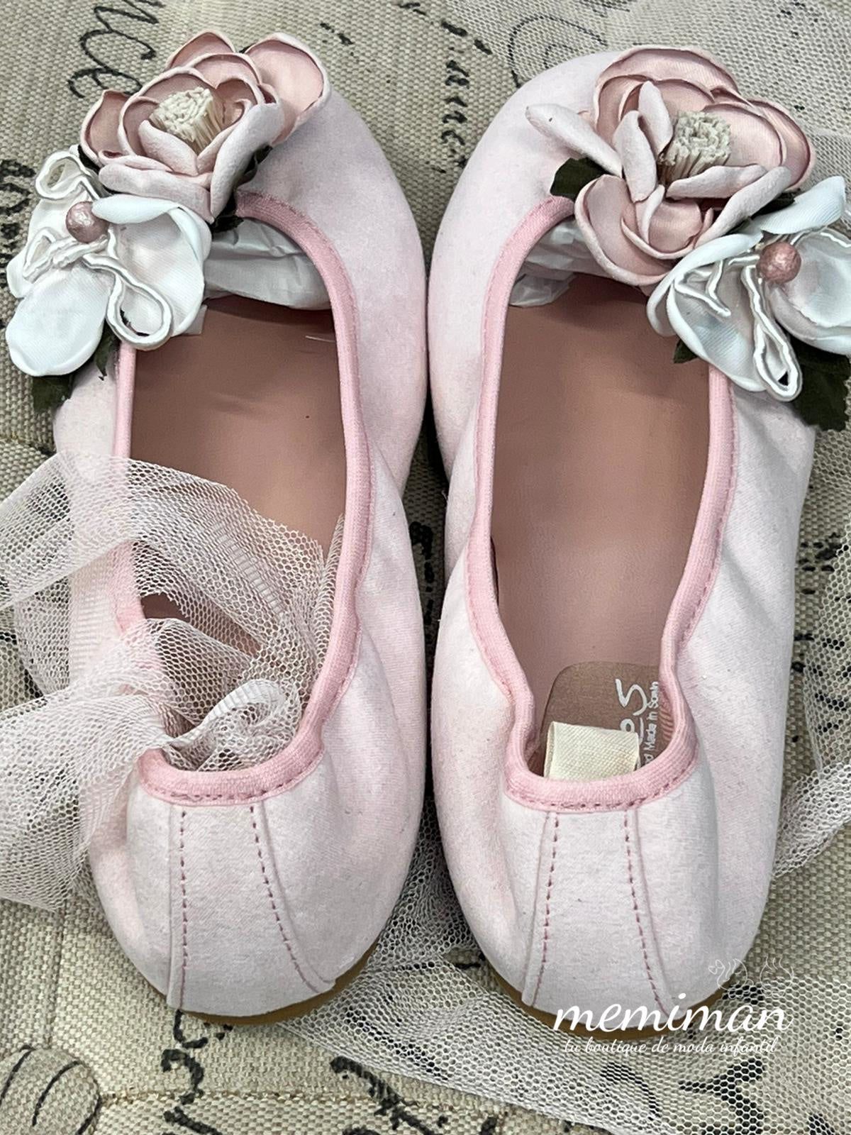 MVR05 Ballerine en velours et tulle