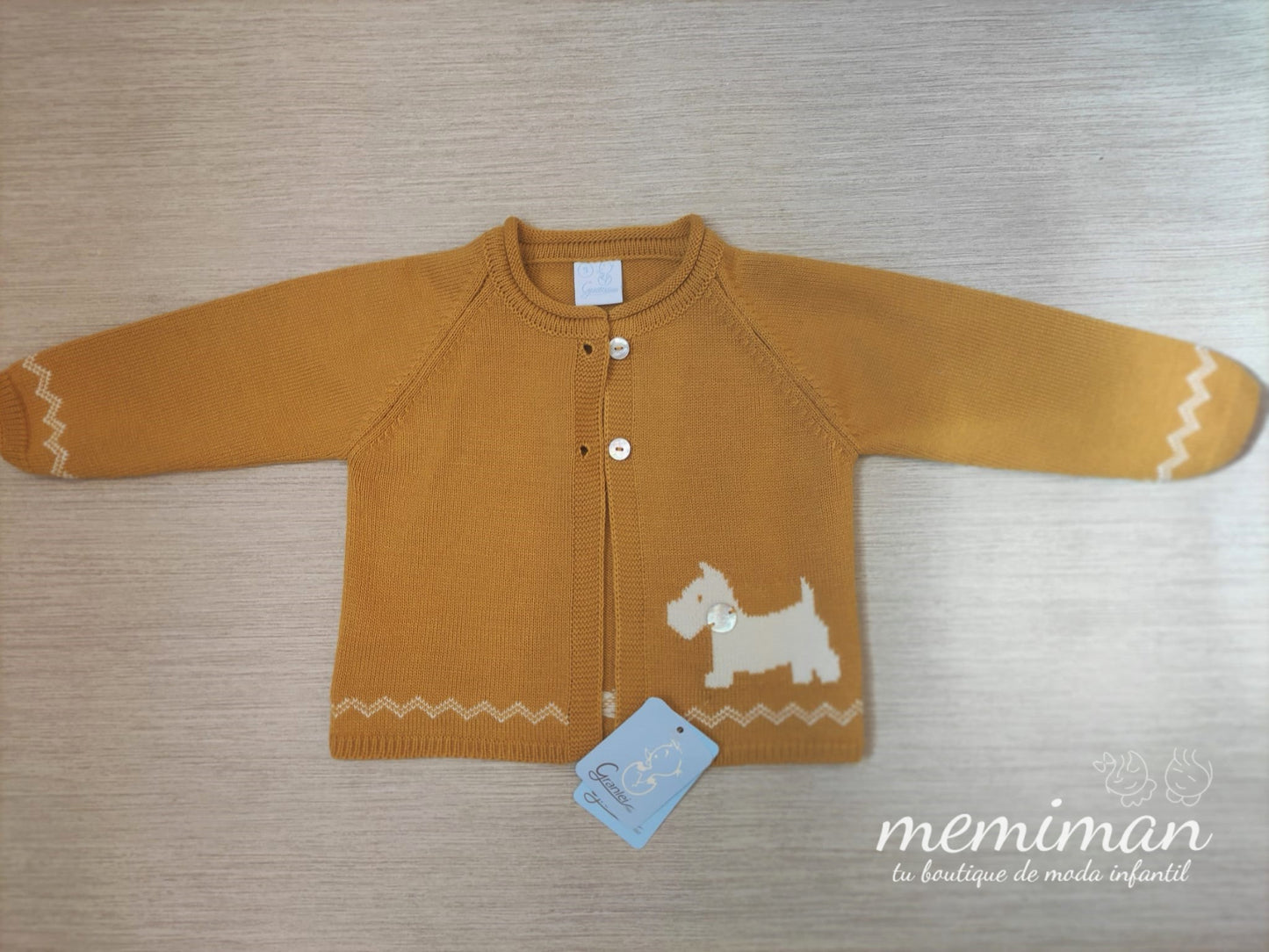 2-283 Veste tricotée moutarde