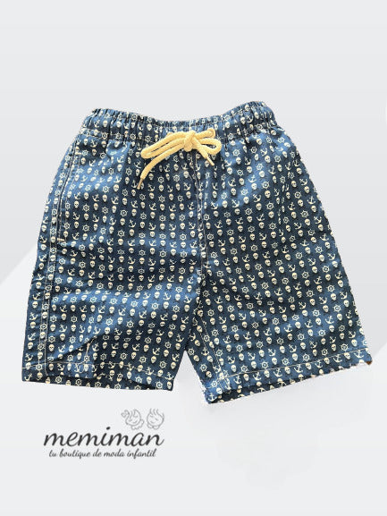 C642 Boy's skull swimsuit