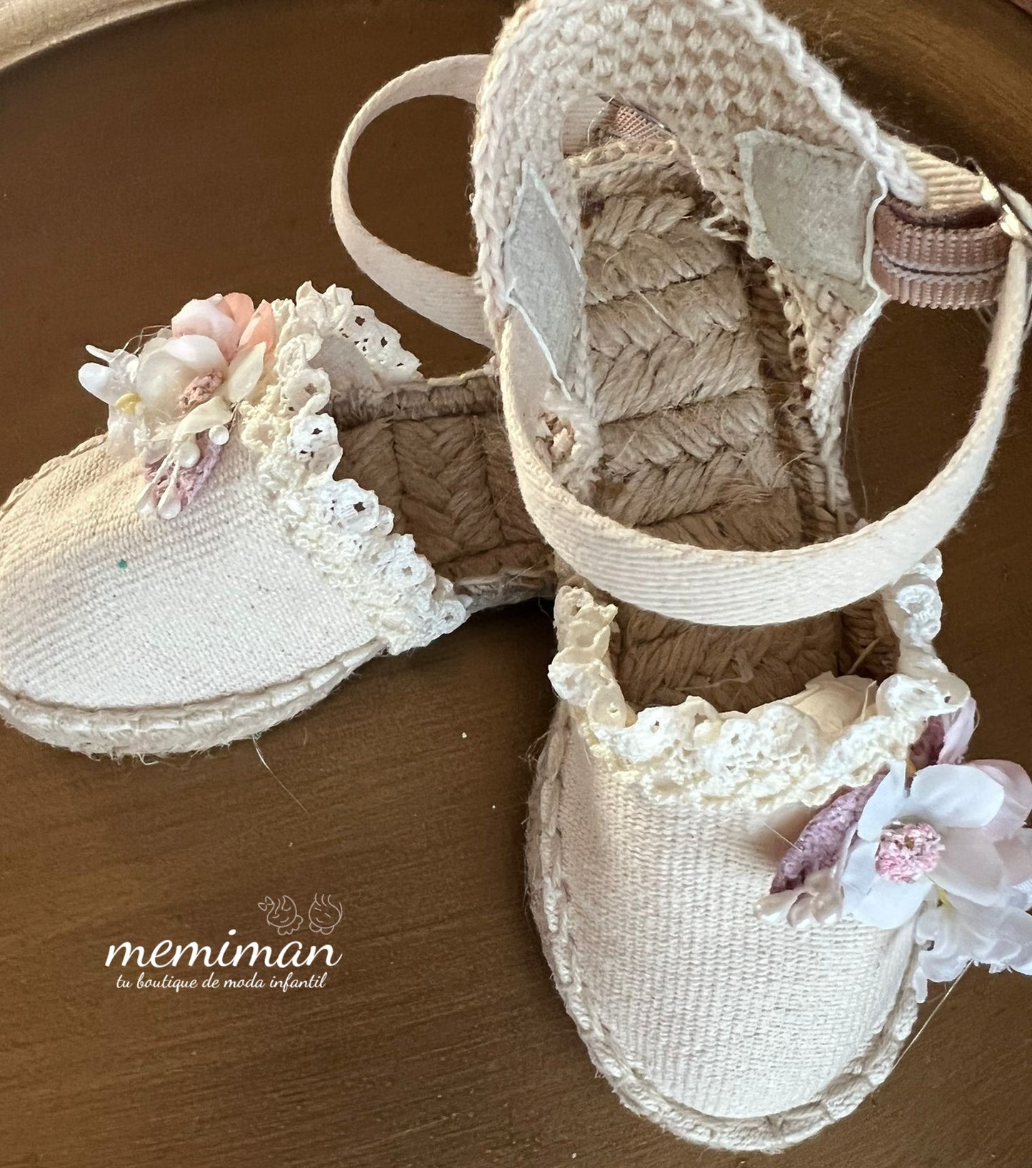 Memiman flat espadrille with flowers