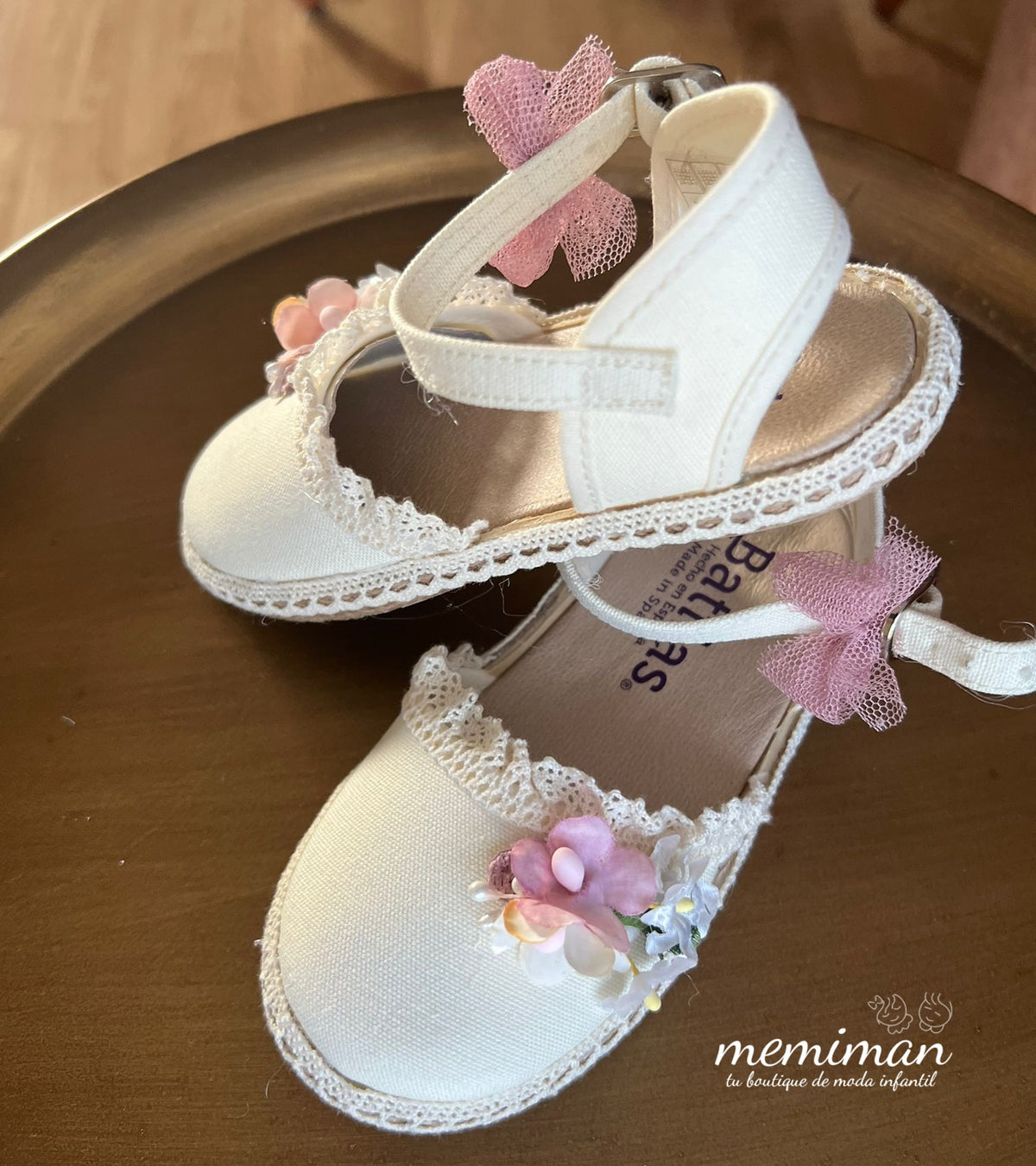 Memiman flat espadrille with flowers
