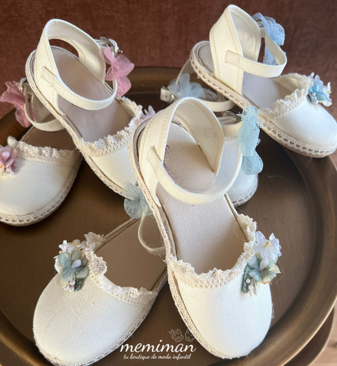 Memiman flat espadrille with flowers
