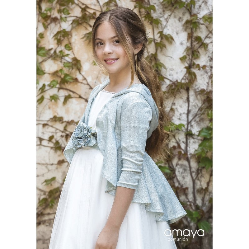 579819H Giacca in maglia con cappuccio e coda