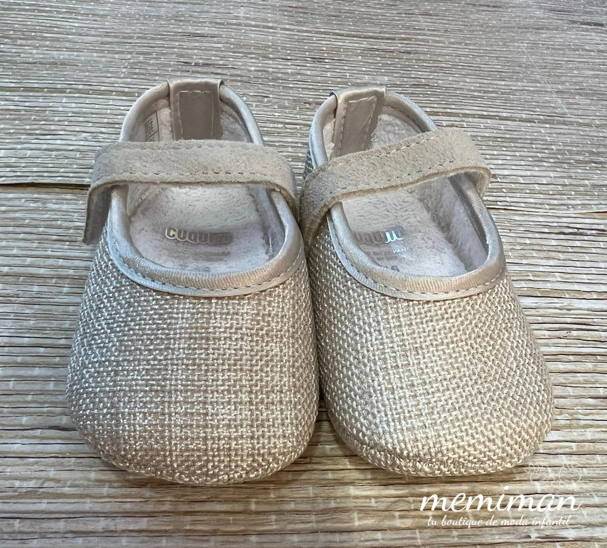 7553 Riemchen-Ballerinas Leinen Glanz