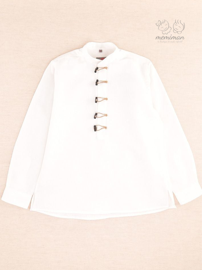 Chemise en lin à col Mao (réf. 10-06133)