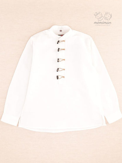 Chemise en lin à col Mao (réf. 10-06133)
