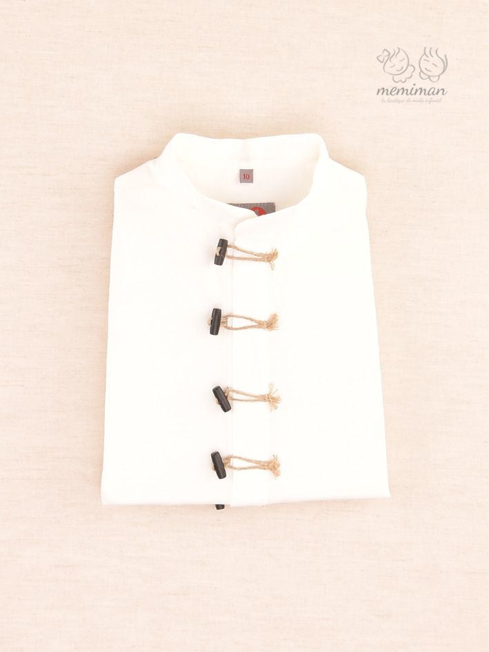 Chemise en lin à col Mao (réf. 10-06133)