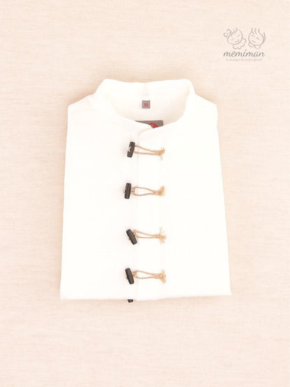 Chemise en lin à col Mao (réf. 10-06133)