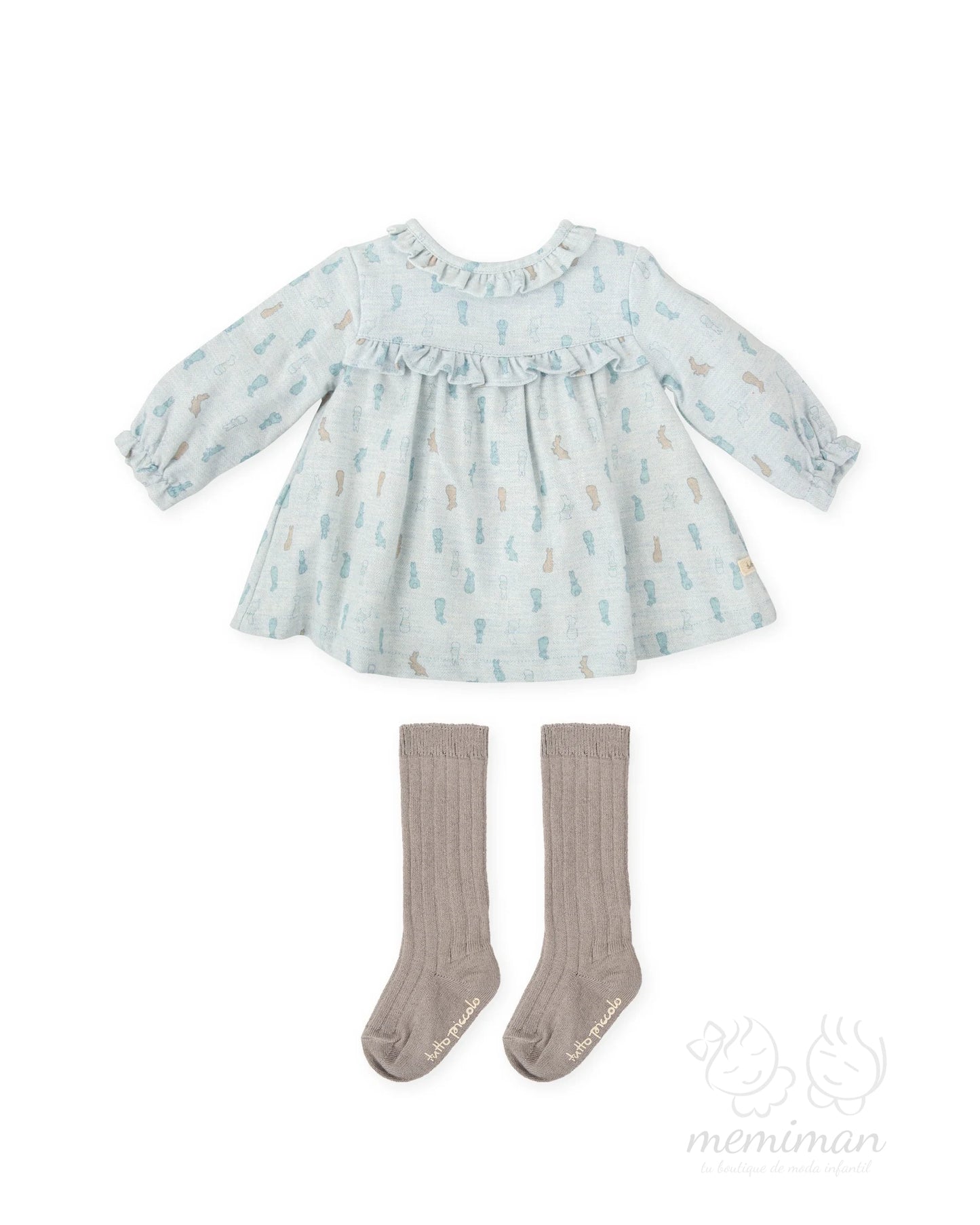 1235W25 SALTARÍN Vestido Bebé Conejitos