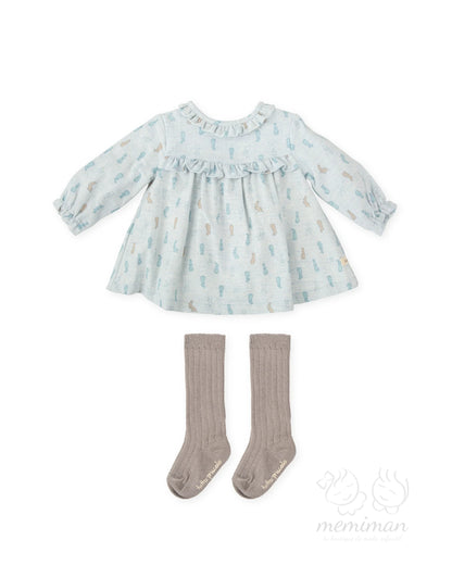 1235W25 SALTARÍN Vestido Bebé Conejitos