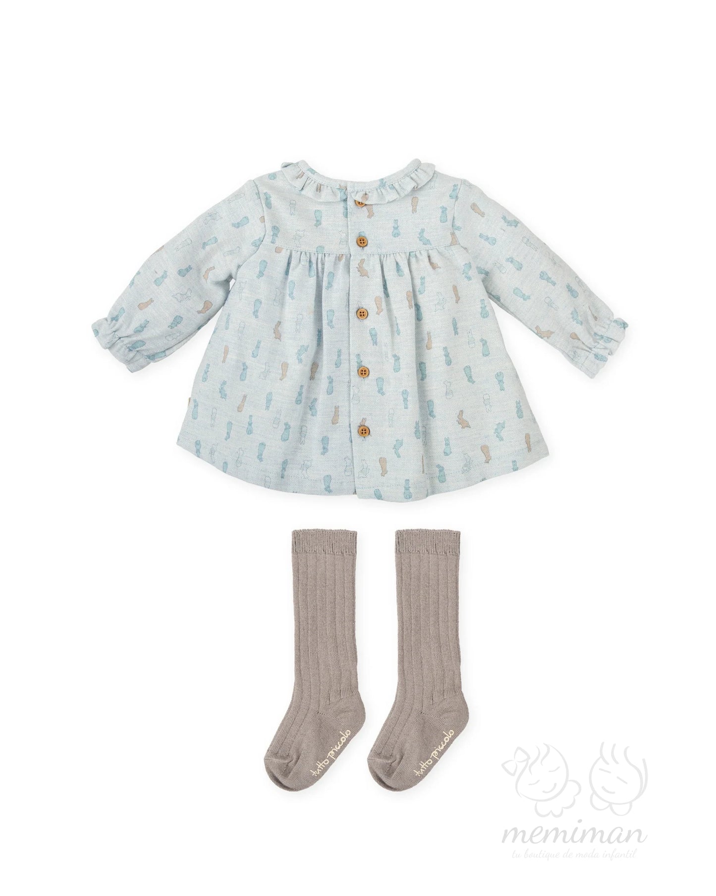 1235W25 SALTARÍN Vestido Bebé Conejitos