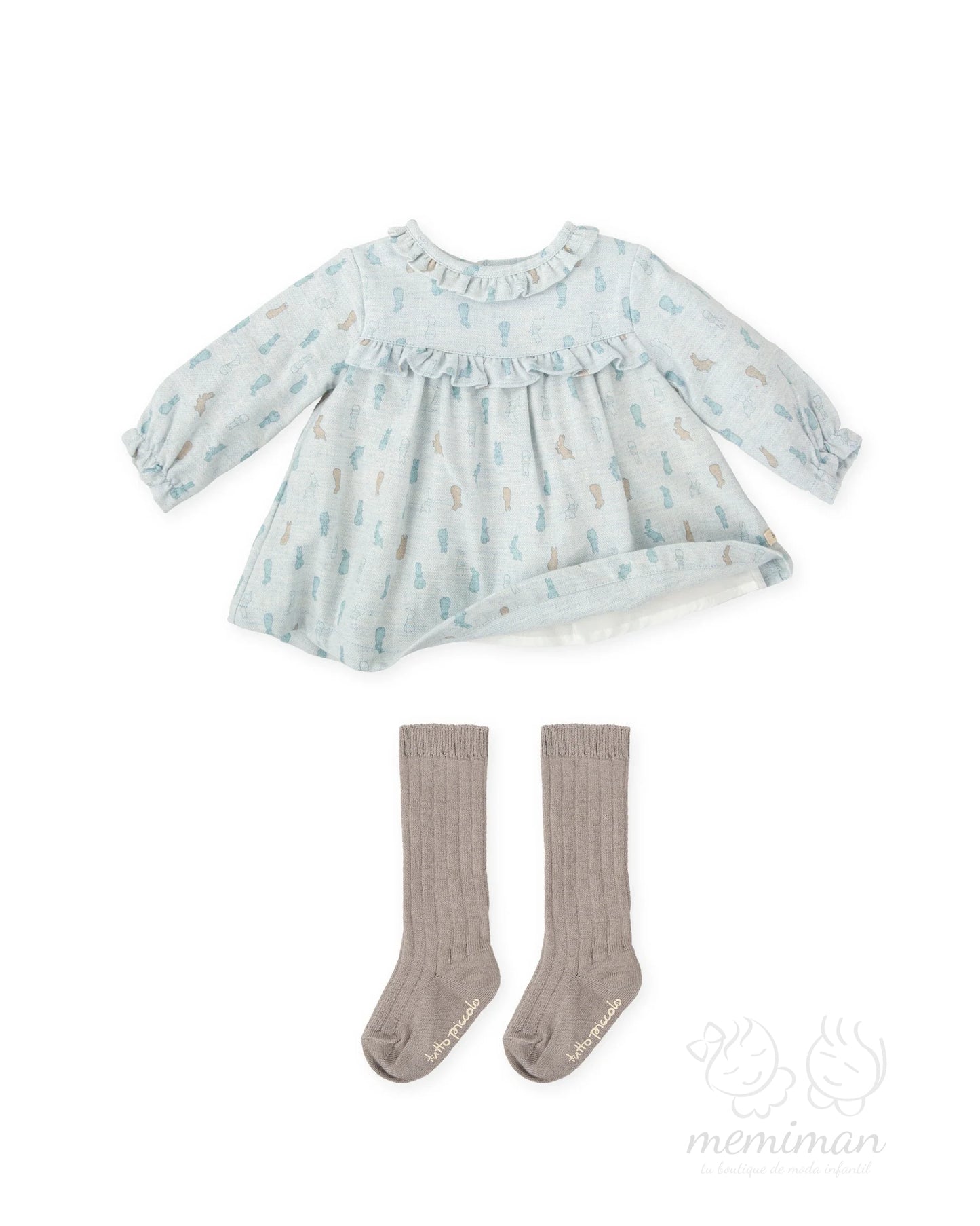 1235W25 SALTARÍN Vestido Bebé Conejitos