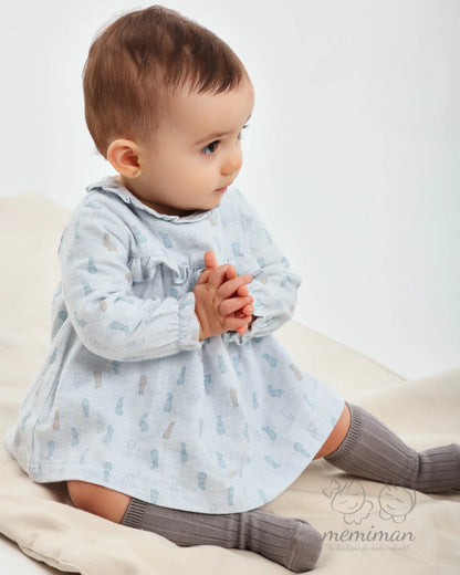 1235W25 SALTARÍN Vestido Bebé Conejitos