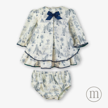 40-0133-VB Vestido Bebé Braguita Toile de Jouy