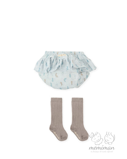 1350W25 SALTARÍN Pantalón Bombacho Conejito Bebé Niña