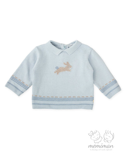 1850W25 JUMPING Baby Boy Bunny Sweater