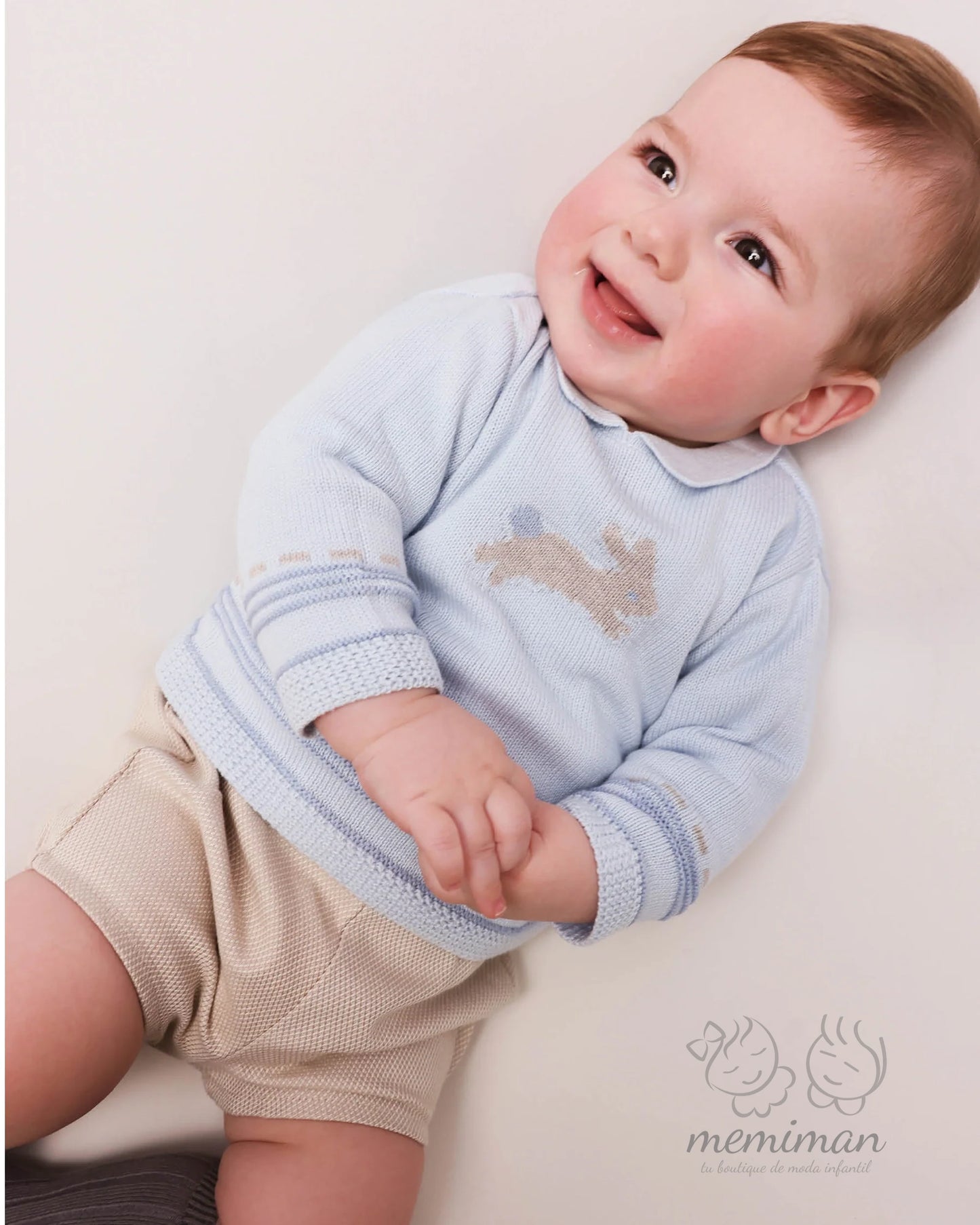 1850W25 JUMPING Baby Boy Bunny Sweater