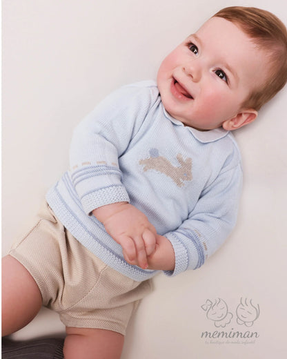 1850W25 JUMPING Baby Boy Bunny Sweater