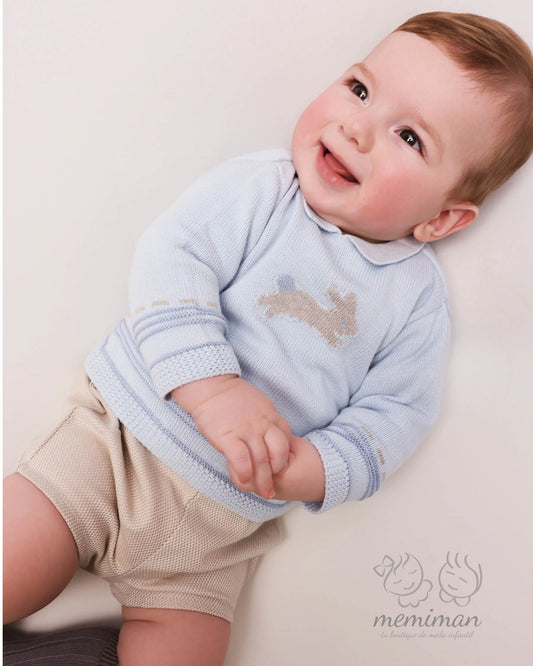 1850W25 JUMPING Baby Boy Bunny Sweater