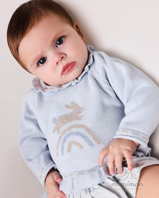 1869W25 JUMPING Baby Girl Bunny Sweater