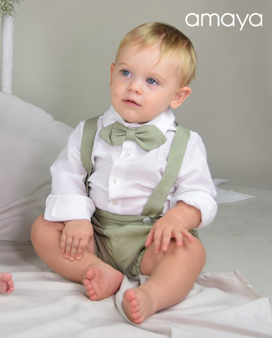 591380 Linen baby bow tie