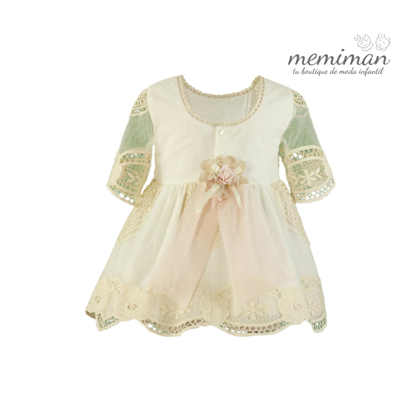 35-0220-V Vestido infantil tul bordado