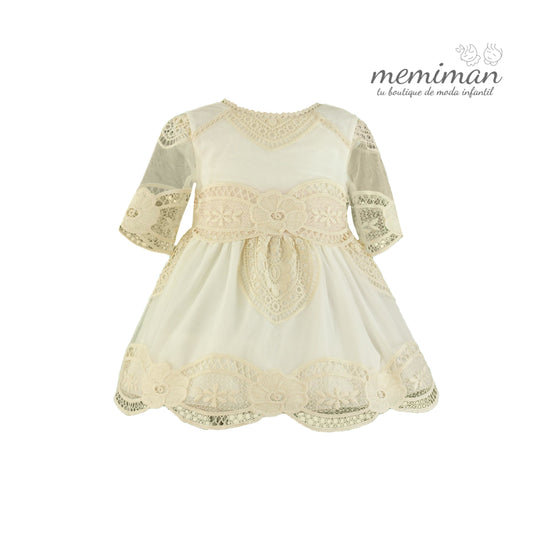 35-0220-V Vestido infantil tul bordado