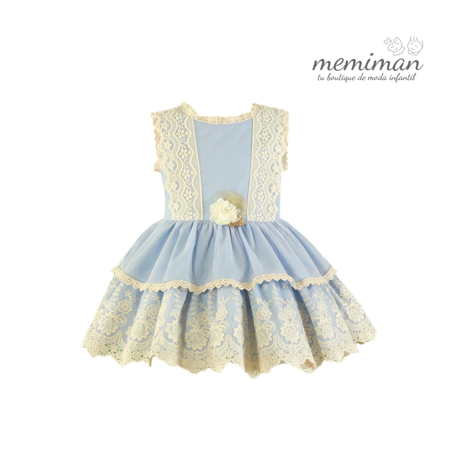 35-0224-V Vestido infantil tul bordado