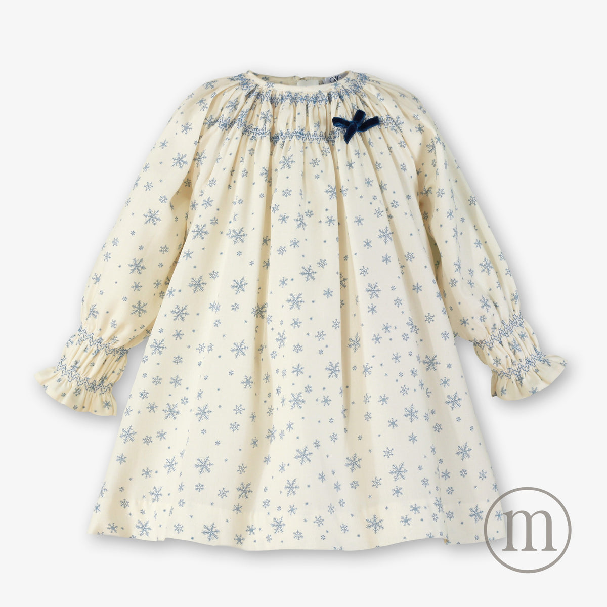 40-0225-V Vestido Infantil Copos de Nieve