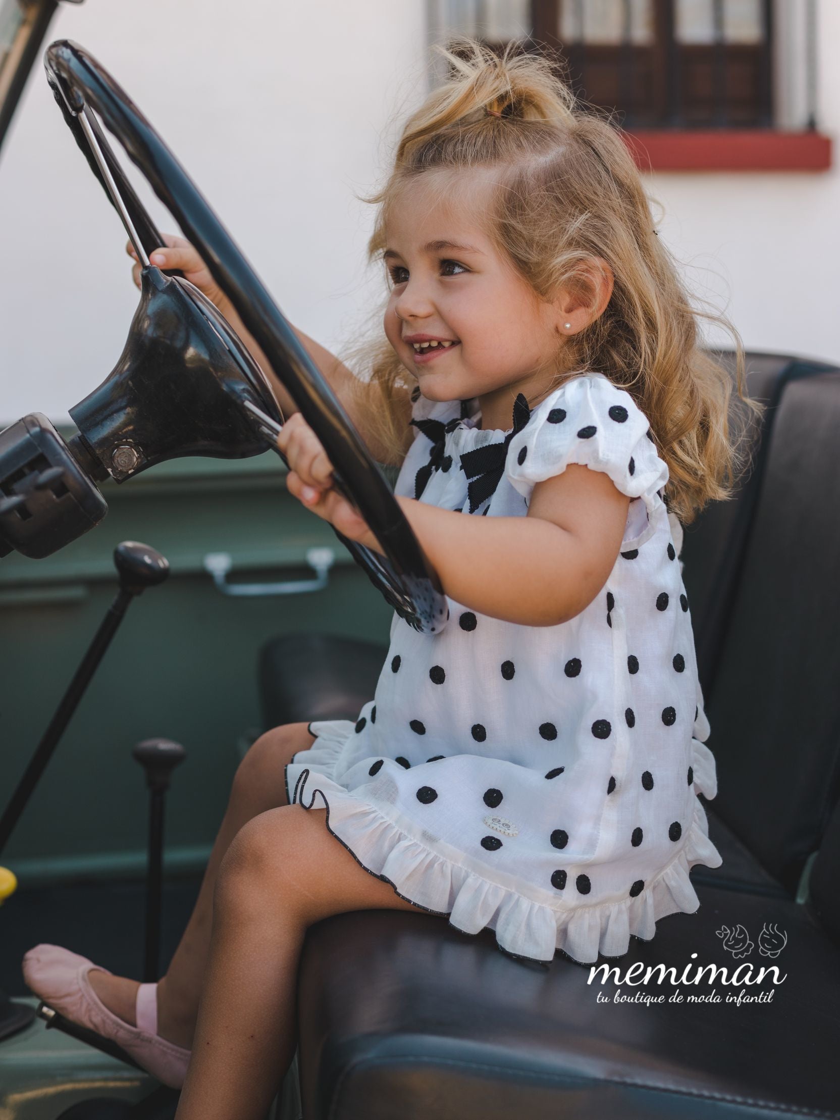 01-46022 Vestido bebé bordado lunares – memiman