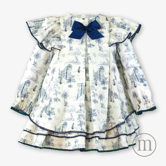 40-0233-V Vestido Infantil Toile de Jouy