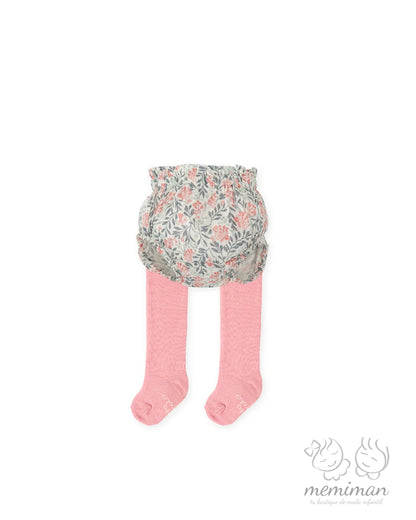 2350W25 CUENTO Pantalón Bombacho Flores Bebé Niña