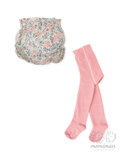 2350W25 CUENTO Pantalón Bombacho Flores Bebé Niña