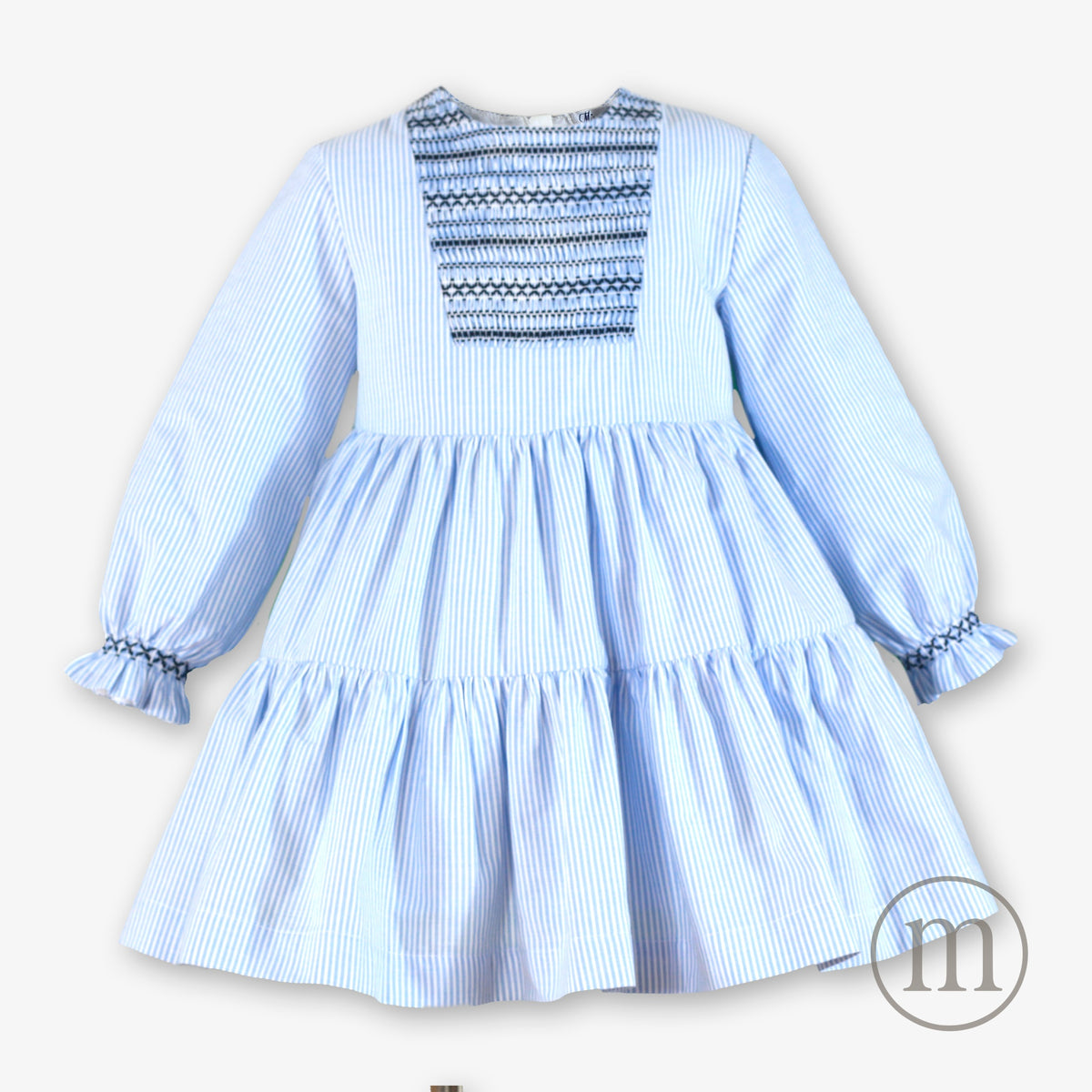 40-0244-V Vestido Infantil Nido de Abeja