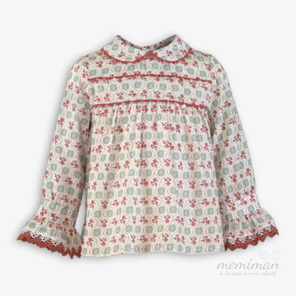 38-0255-2 Printed Girl's Blouse 