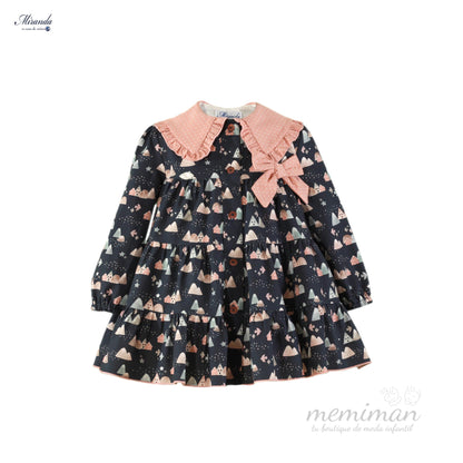 36-0260-V Vestido infantil estampado flores