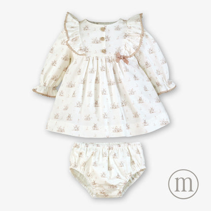40-0028-VB Vestido Bebé Braguita Conejitos