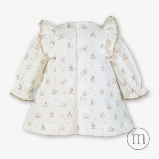 40-0028-VB Vestido Bebé Braguita Conejitos