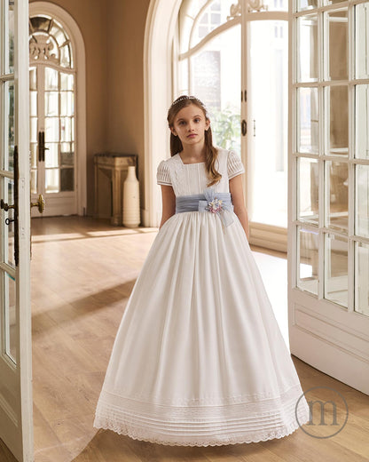 R902 Vestido Comunión Clásico Lino