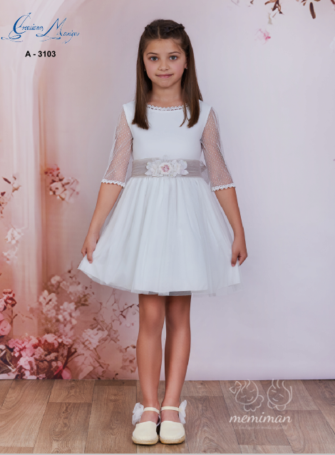 Robe de demoiselle d'honneur à pois A-3103