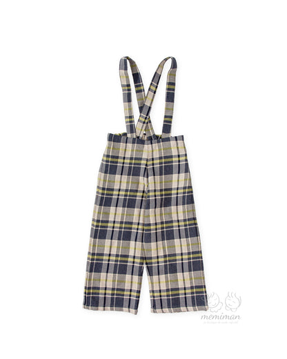 3144W25 DOMA Checkered Suspenders Trousers 