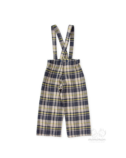 3144W25 DOMA Checkered Suspenders Trousers 
