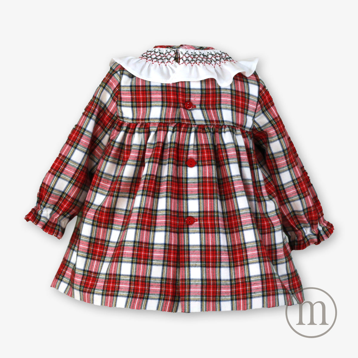 40-0032-VBG Vestido Bebé Braguita y Gorro Cuadros