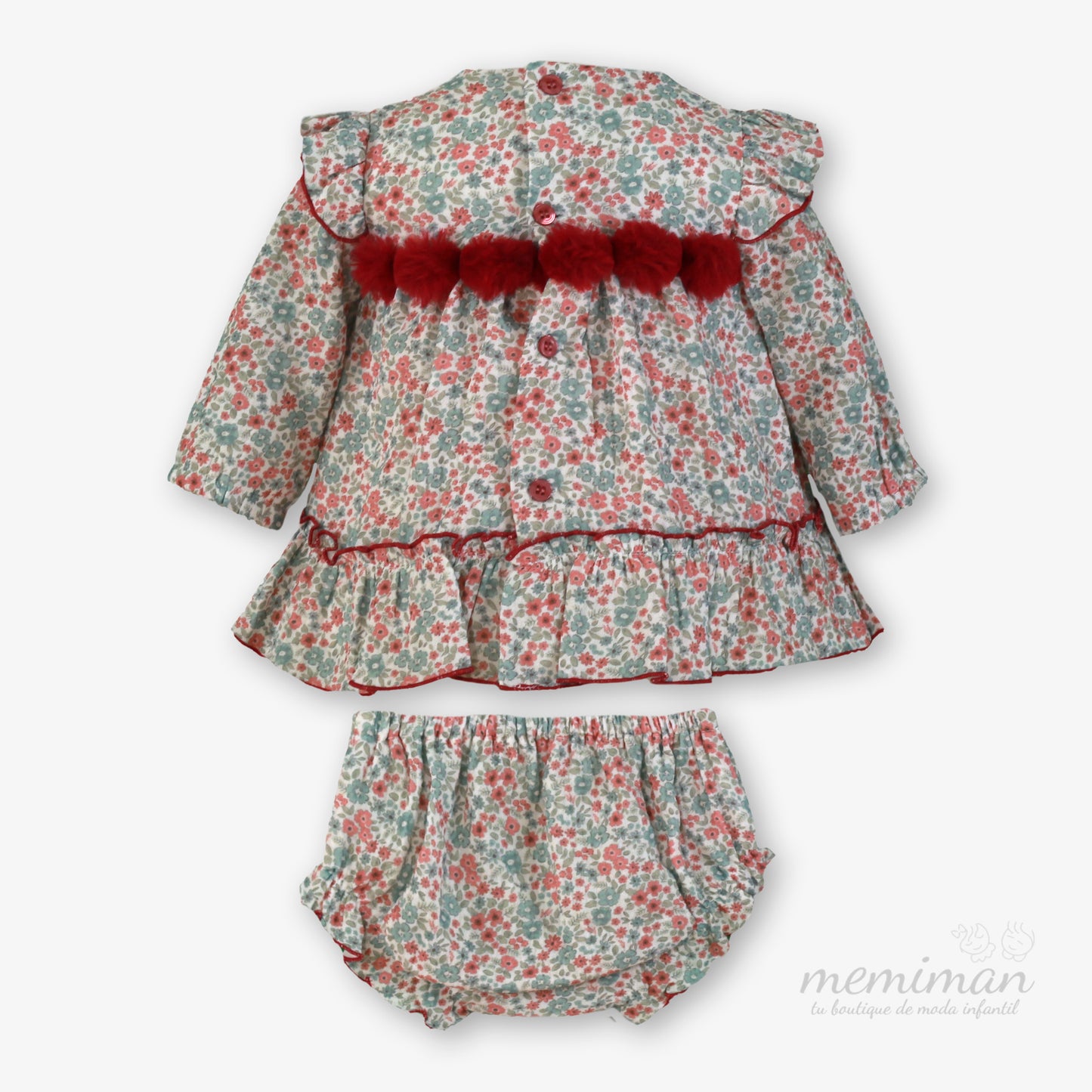 38-0036-VB Robe bébé à petites fleurs 