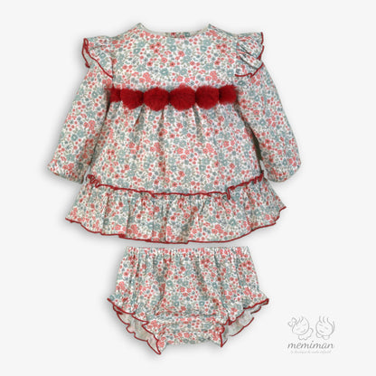 38-0036-VB Robe bébé à petites fleurs 