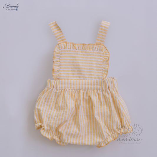 39-0044-3 Grenouillère rayée pour bébé fille 