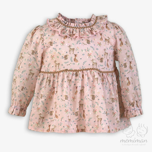 38-0516-2 Chemisier imprimé pour bébé fille 